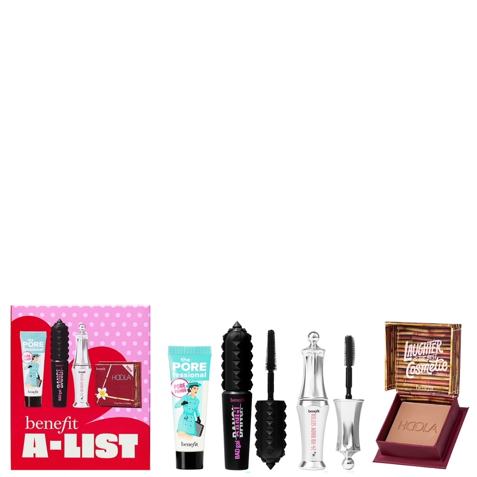 benefit A-List Full Glam Kit: Badgal Bang Mascara, Hoola Bronzer, Porefessional Primer and 24hr Brow Setter Gift Set